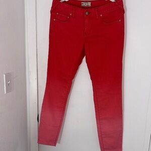 Free People Red Ombre Skinny Jeggings